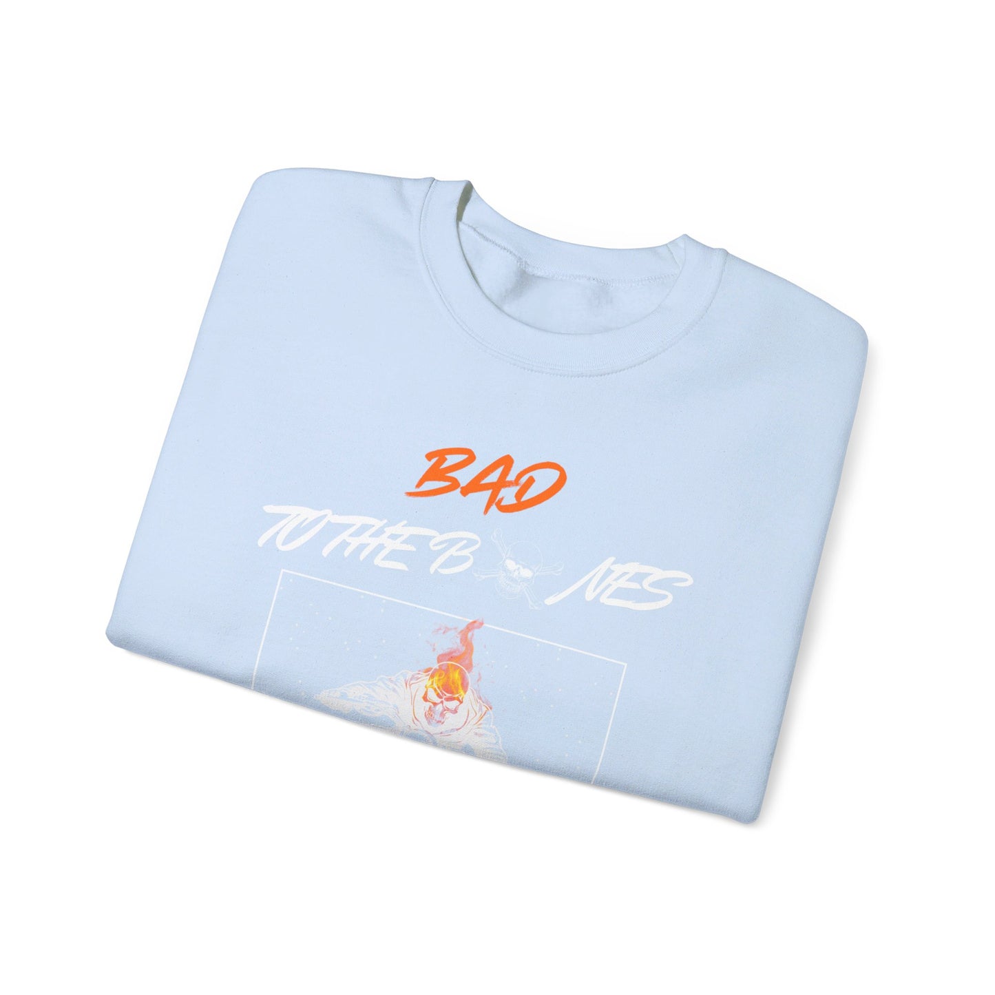 Bad To The Bones Unisex Sweatshirt - Halloween Fire Skeleton Crewneck