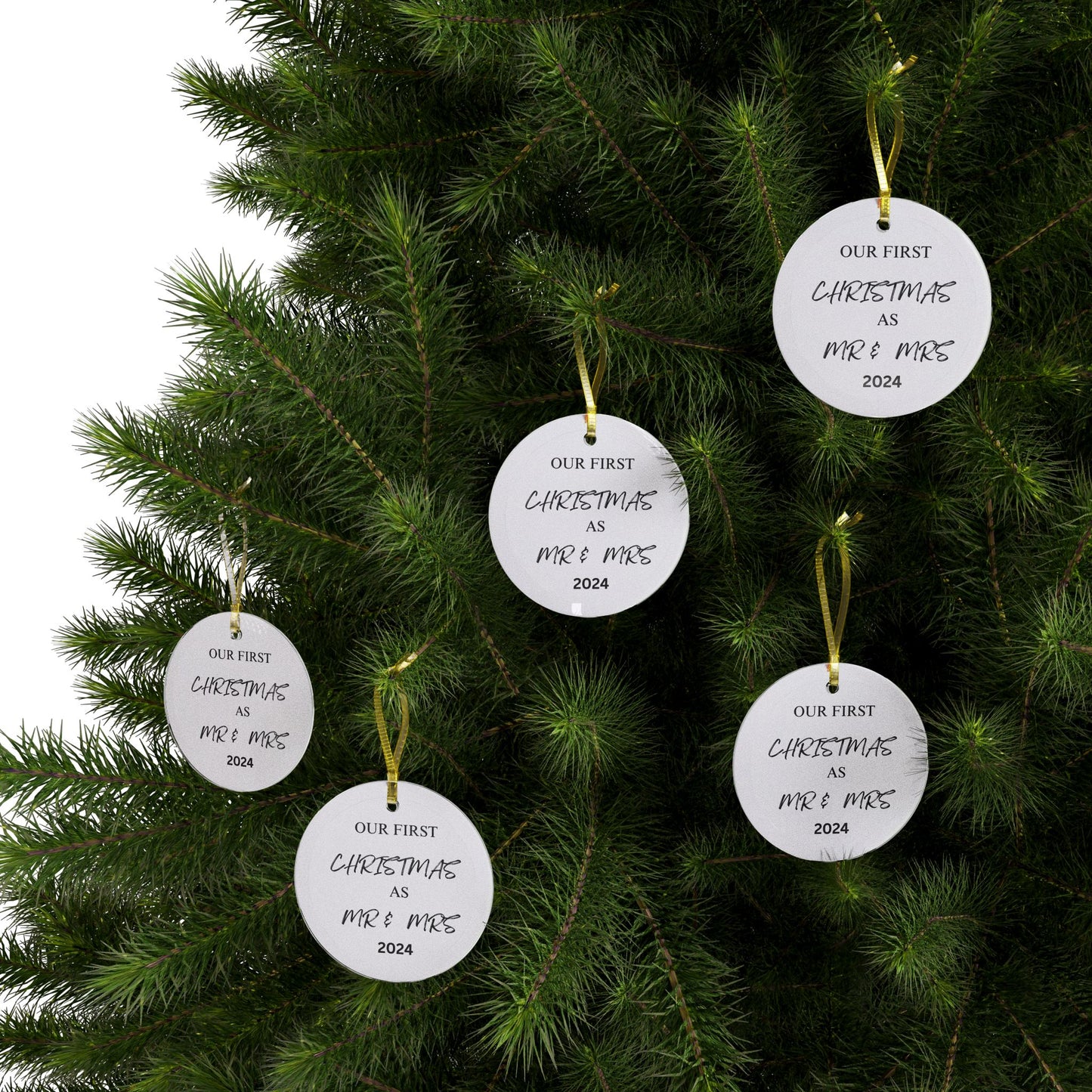 Christmas Glass Ornaments - Our First Christmas as Mr and Mrs