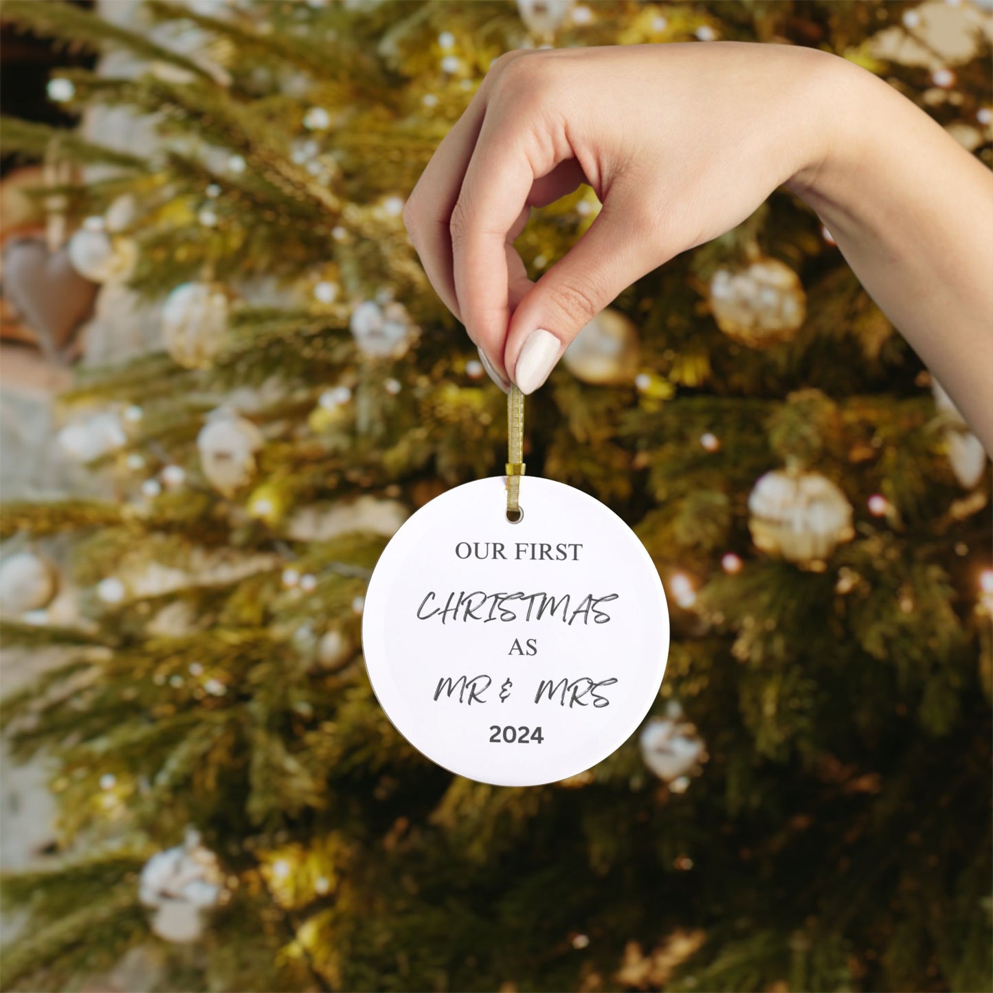 Christmas Glass Ornaments - Our First Christmas as Mr and Mrs