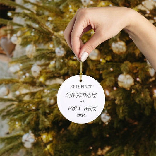 Christmas Glass Ornaments - Our First Christmas as Mr and Mrs
