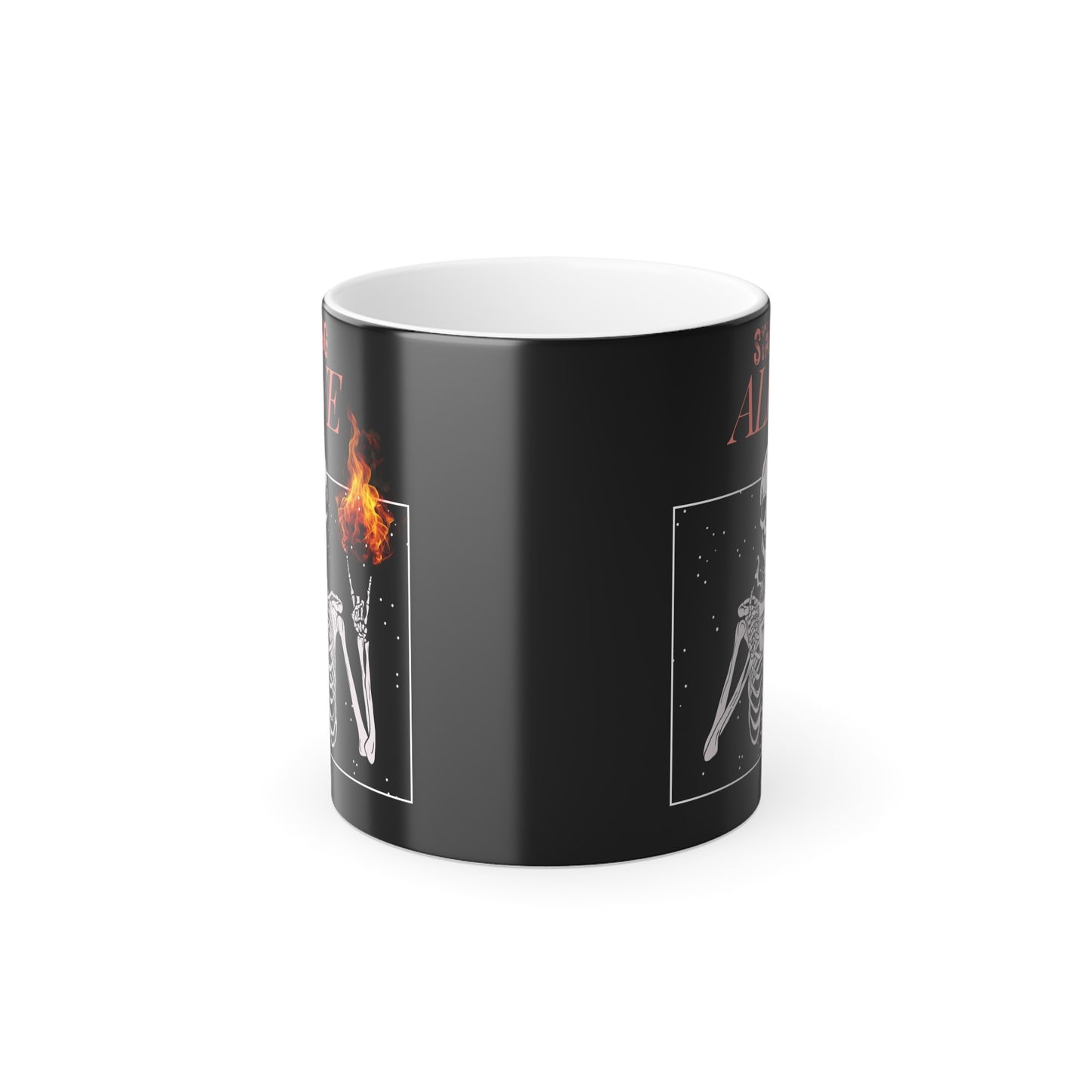Color Morphing Mug 11oz - Skeleton Holding Coffee Halloween Mug